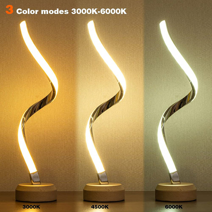 LED Spiral Table Lamp Modern Curved Desk Bedside Lamp Dimmable Warm White Night Light For Living Room And Bedroom - Asma fashion gallary